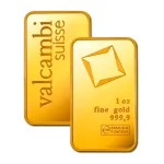 Minted Gold Bar Valcambi 1 oz