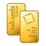Minted Gold Bar Valcambi 100 g